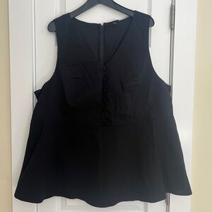 Torrid women’s size 4 4x black sleeveless peplum top blouse